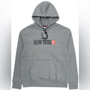 Nike Air Jordan Gray New York Jumpman pullover Hoodie Sweatshirt. Mens Large